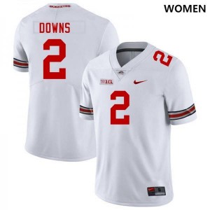 Women's Caleb Downs White Ohio State Buckeyes #2 Football University Jersey 900460-219