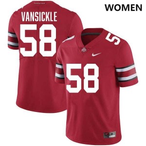 Women's Gabe VanSickle Red Ohio State Buckeyes #58 Football Replica Jersey 954557-892