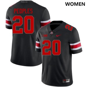 Women's James Peoples Blackout Ohio State Buckeyes #20 Football High School Jersey 987545-557