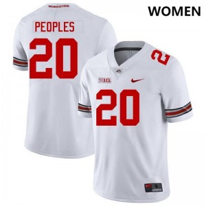 Women's James Peoples White Ohio State Buckeyes #20 Football High School Jersey 218366-579