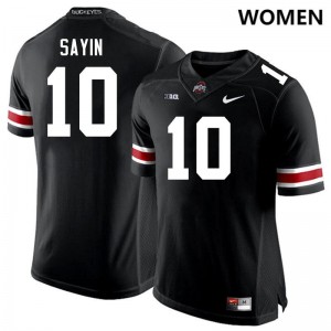 Women's Julian Sayin Black Ohio State Buckeyes #10 Football Game Jersey 157399-786