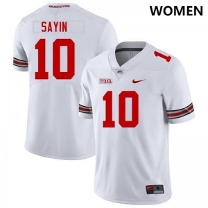 Women's Julian Sayin White Ohio State Buckeyes #10 Football Player Jersey 787586-344