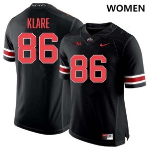 Women's Max Klare Blackout Ohio State Buckeyes #86 Football 2025 Jersey 616270-949