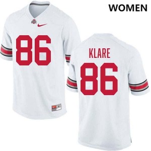 Women's Max Klare White Ohio State Buckeyes #86 Football Replica Jersey 212337-450