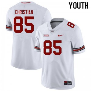 Youth Bennett Christian White Ohio State Buckeyes #85 Football Game Jersey 394964-536