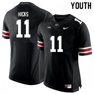 Youth C.J. Hicks Black Ohio State Buckeyes #11 Football 2025 Jersey 869717-205