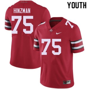 Youth Carson Hinzman Red Ohio State Buckeyes #75 Football 2025 Jersey 739669-930