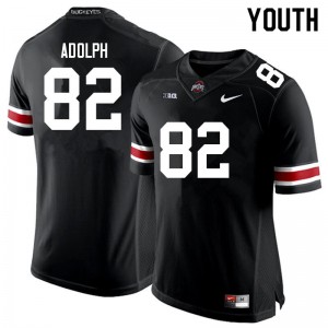Youth David Adolph Black Ohio State Buckeyes #82 Football Embroidery Jersey 681208-904