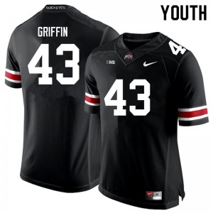 Youth Diante Griffin Black Ohio State Buckeyes #43 Football NCAA Jersey 270932-450