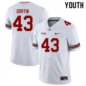 Youth Diante Griffin White Ohio State Buckeyes #43 Football Replica Jersey 470076-975