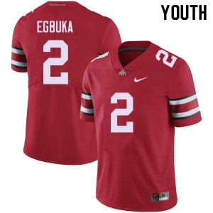 Youth Emeka Egbuka Red Ohio State Buckeyes #2 Football Official Jersey 637747-761