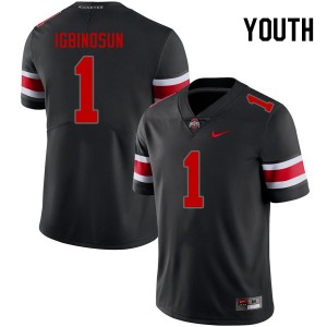Youth Davison Igbinosun Blackout Ohio State Buckeyes #1 Football Player Jersey 292574-654