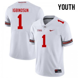 Youth Davison Igbinosun White Ohio State Buckeyes #1 Football Stitched Jersey 708818-374