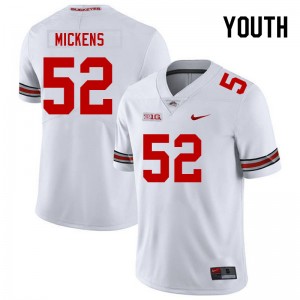 Youth Joshua Mickens White Ohio State Buckeyes #52 Football Stitched Jersey 292329-477