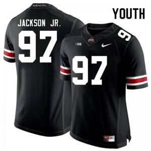 Youth Kenyatta Jackson Jr. Black Ohio State Buckeyes #97 Football 2025 Jersey 585641-855