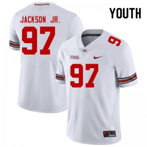 Youth Kenyatta Jackson Jr. White Ohio State Buckeyes #97 Football Replica Jersey 331583-982