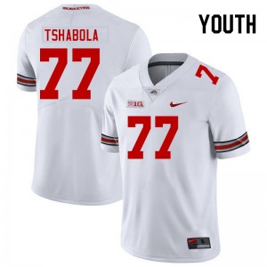 Youth Tegra Tshabola White Ohio State Buckeyes #77 Football 2025 Jersey 126994-846