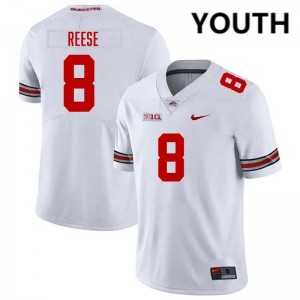 Youth Arvell Reese White Ohio State Buckeyes #8 Football Player Jersey 578275-420
