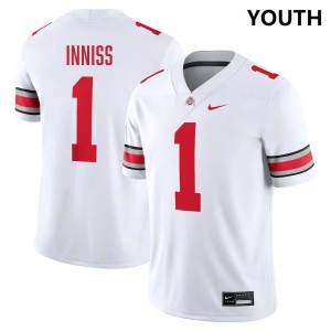 Youth Brandon Inniss White Ohio State Buckeyes #1 Football Stitched Jersey 986361-481