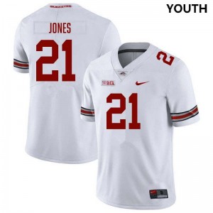 Youth Brenten Jones White Ohio State Buckeyes #21 Football Official Jersey 955341-324