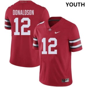 Youth CJ Donaldson Red Ohio State Buckeyes #12 Football Official Jersey 708926-778