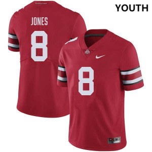 Youth De'Zie Jones Red Ohio State Buckeyes #8 Football 2025-26 Jersey 676679-235