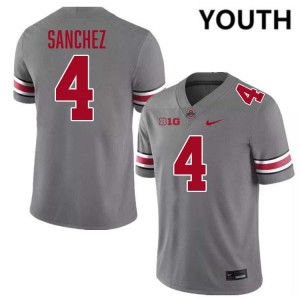 Youth Devin Sanchez Grey Ohio State Buckeyes #4 Football Player Jersey 362964-747