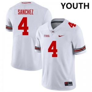Youth Devin Sanchez White Ohio State Buckeyes #4 Football Official Jersey 592449-599