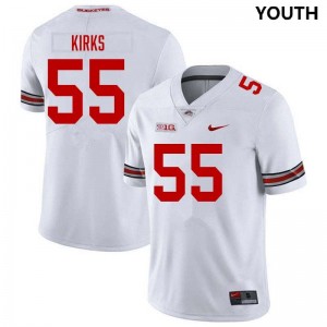 Youth Dominic Kirks White Ohio State Buckeyes #55 Football NCAA Jersey 389222-631
