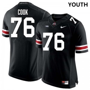 Youth Jake Cook Black Ohio State Buckeyes #76 Football Embroidery Jersey 980249-727