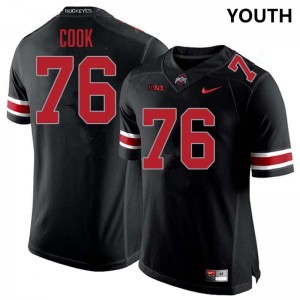 Youth Jake Cook Blackout Ohio State Buckeyes #76 Football Stitched Jersey 866674-217