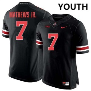 Youth Jermaine Mathews Jr. Blackout Ohio State Buckeyes #7 Football Replica Jersey 460881-507