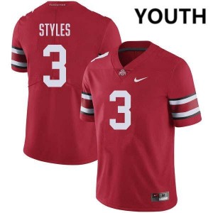 Youth Lorenzo Styles Jr. Red Ohio State Buckeyes #3 Football 2025-26 Jersey 154554-835