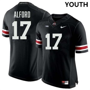 Youth Tarvos Alford Black Ohio State Buckeyes #17 Football University Jersey 259633-368