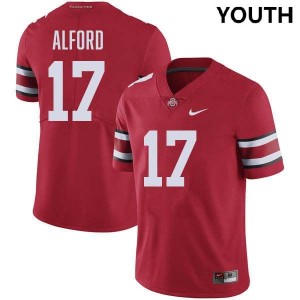 Youth Tarvos Alford Red Ohio State Buckeyes #17 Football Player Jersey 115377-324