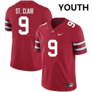 Youth Tavien St. Clair Red Ohio State Buckeyes #9 Football Limited Jersey 250673-644