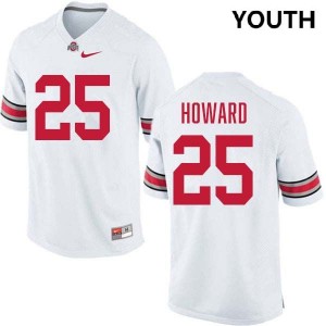 Youth Ty Howard White Ohio State Buckeyes #25 Football University Jersey 195079-593