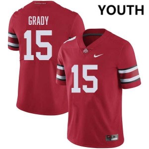 Youth Zion Grady Red Ohio State Buckeyes #15 Football Replica Jersey 939541-534