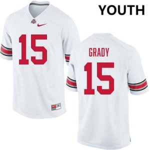Youth Zion Grady White Ohio State Buckeyes #15 Football 2025-26 Jersey 145341-579