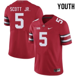 Youth Aaron Scott Jr. Red Ohio State Buckeyes #5 Football Player Jersey 818986-590
