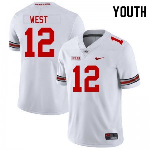 Youth Bryce West White Ohio State Buckeyes #12 Football 2025-26 Jersey 226183-699
