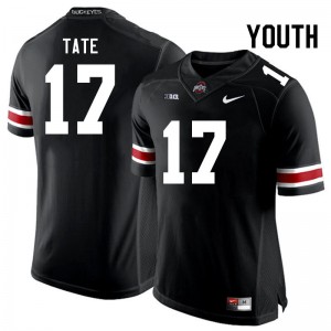 Youth Carnell Tate Black Ohio State Buckeyes #17 Football 2025 Jersey 127174-541