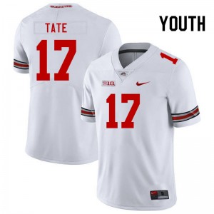 Youth Carnell Tate White Ohio State Buckeyes #17 Football 2025 Jersey 536879-143