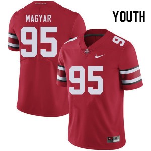 Youth Casey Magyar Red Ohio State Buckeyes #95 Football Game Jersey 379272-657