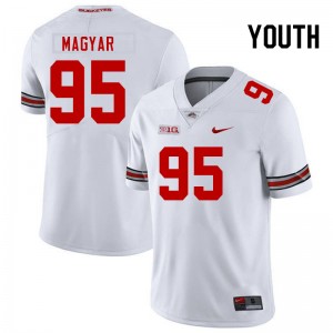 Youth Casey Magyar White Ohio State Buckeyes #95 Football Embroidery Jersey 228970-165
