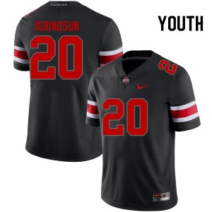Youth Davison Igbinosun Blackout Ohio State Buckeyes #20 Football University Jersey 106894-632