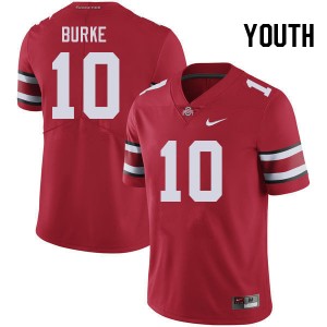 Youth Denzel Burke Red Ohio State Buckeyes #10 Football Game Jersey 283279-612