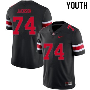 Youth Donovan Jackson Blackout Ohio State Buckeyes #74 Football Official Jersey 286511-250