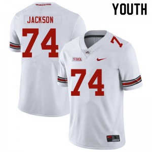 Youth Donovan Jackson White Ohio State Buckeyes #74 Football High School Jersey 781952-191
