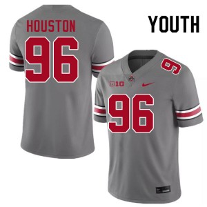 Youth Eddrick Houston Grey Ohio State Buckeyes #96 Football 2025 Jersey 305341-919